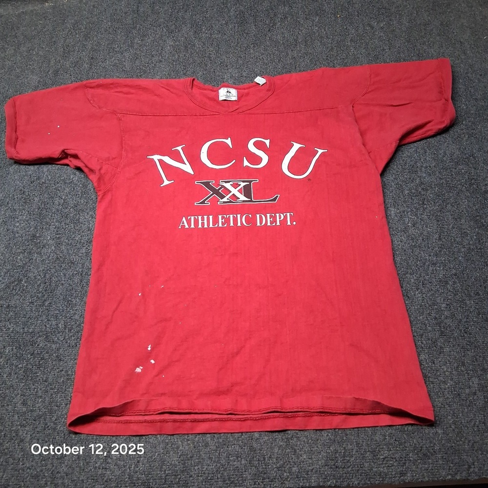 VTG Galt Sand NCSU Red Shirt Size Medium Made in USA‎ 80s 90s Destroyed